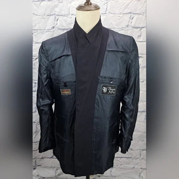 Samuelsohn Double Breasted Blazer Sport Coat Navy Striped Vintage Canvas 40R 38R - Picture 15 of 16